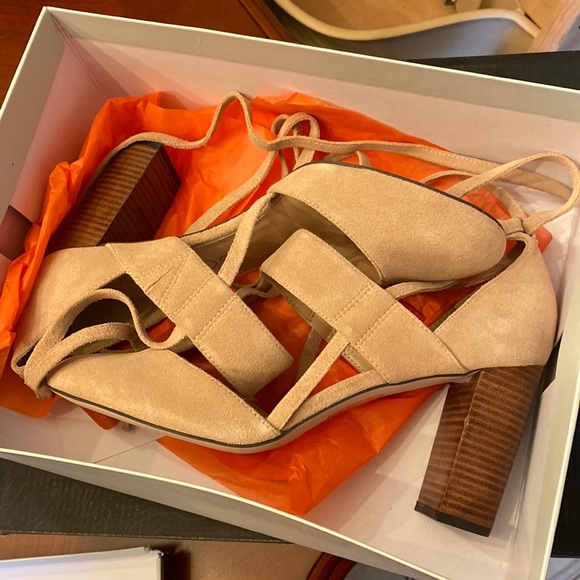 NWT Genuine Suede “Isabeli” Sole Society Lace-Up Heels - Picture 2 of 8